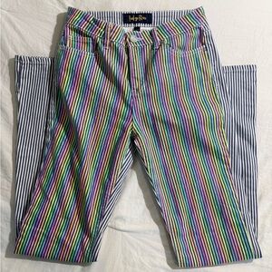 Indigo Rein Rainbow Stripe Bootcut Jeans • Bold Statement Y2K Retro